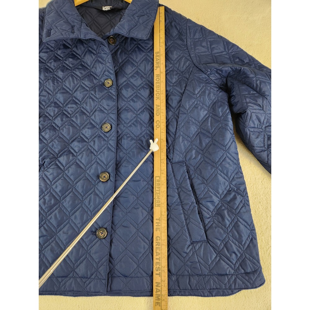 Women's Plus Size Lands End Navy Quilted Jacket Lightweight Fall Spring Size 1X - Picture 5 of 8